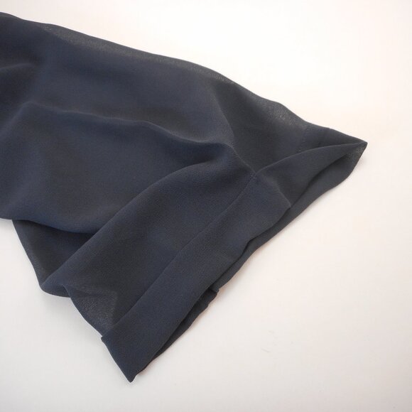 Soft Surroundings Womens L Sheer Blouse Minimalist Dark Blue-Gray 3/4 Sleeve - Picture 10 of 10